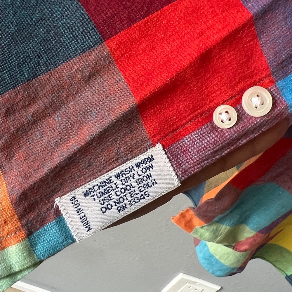 Colorful Plaid Men's Casual Button Down Shirt - Picture 4 of 5